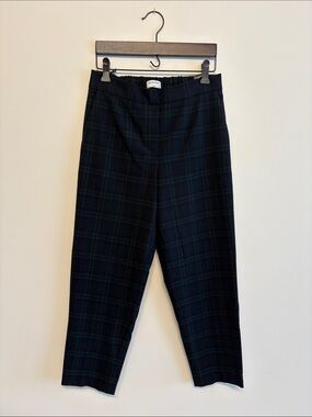 Aritzia babaton green blue tartan plaid ankle pant sz 6 preowned